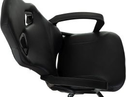 Кресло игровое Zombie 300 черный экокожа крестов. пластик пластик черный