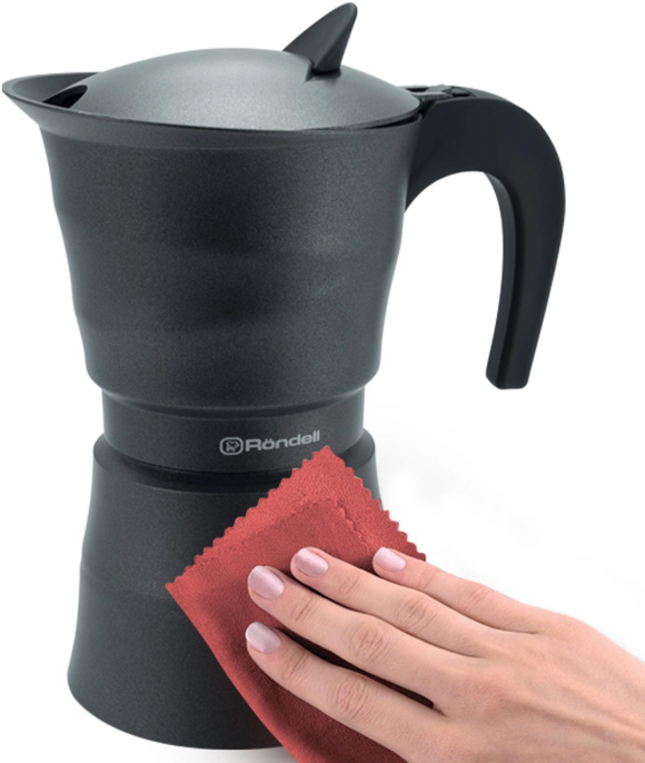 Кофеварка гейзерн. Rondell Pacific Grey RDA-1901 0.45л алюминий серый