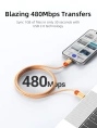 Кабель USB CABLETIME CUP4E (CT-CM60-PBW0.5) черный, 0,5 м, 60 Вт