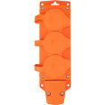 Rexant 111-227 Розетка колодка влагозащищенная с крышкой 3 гнезда COMPACT, с/з, 16А, IP54, каучук, оранжевая