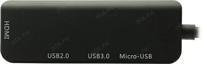 Кабель-адаптер USB-C(M)- HDMI(F)+USB2.0+USB3.0+microUSB