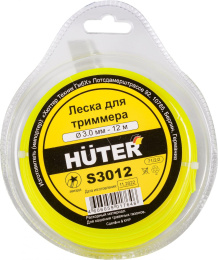 Леска для садовых триммеров Huter S3012 d 3мм L 12м для Huter GGT-1900S T 71/2/2