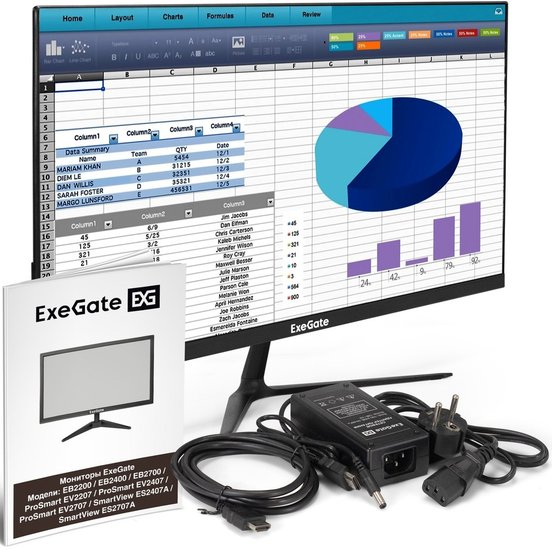Монитор 21.5" ExeGate ProSmart EV2207 VA LED Grade A+, FHD, 1920x1080@75Гц, 16:9, 250cd/m2, 3000:1, 178°/178°, 5ms, D-Sub, HDMI, Flicker-free, кабель HDMI 1.5м, VESA, регулировка наклона tilt , черный EX294426RUS