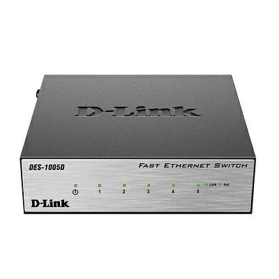 Коммутатор D-Link DES-1005D/O2B 5x100Mb неуправляемый
