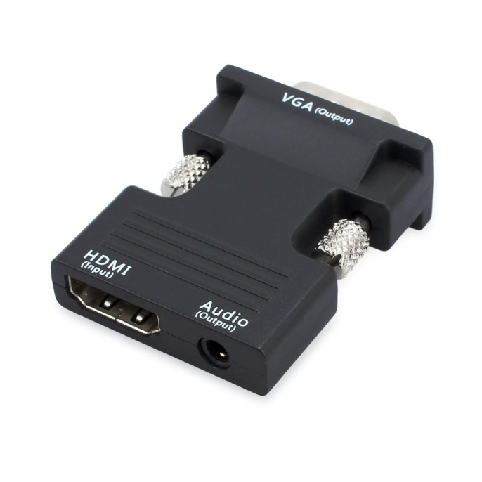 ORIENT C105, Адаптер HDMI F - VGA 15M+Audio, для подкл.монитора/проектора к выходу HDMI, аудиокабель в комплекте, черный 31300