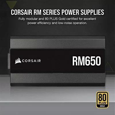 Блок питания Corsair ATX 650W RM650 80+ gold 24+2x(4+4) pin APFC 140mm fan 7xSATA Cab Manag RTL