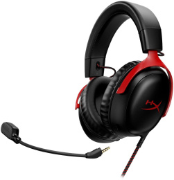 Наушники с микрофоном HyperX Cloud III черный/красный 1.2м мониторные оголовье 727A9AA