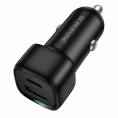 Автомобильное зарядное устройство BOROFONE BZ34B PD + QC 3.0/ 2 USB: Type-C + Type-A/ Выход: 20W + 18W/ черный