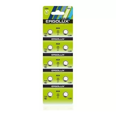 Ergolux AG 4 BL-10 (AG4-BP10, LR66 /LR626 /177 /377 батарейка для часов) (10 шт. в уп-ке)