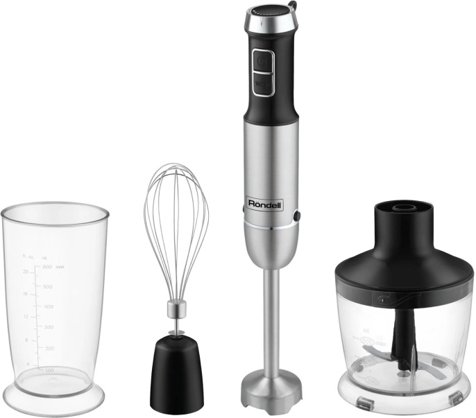 Блендер Rondell RDE-1306,  погружной,  черный/серебристый