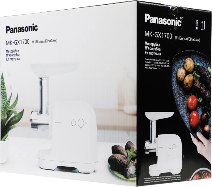 Мясорубка Panasonic MK-GX1700WTQ 1700Вт белый/серебристый