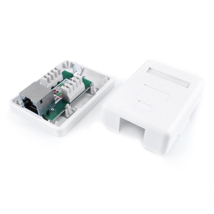 Розетка Hyperline (SB1-1-8P8C-C6-SH-WH)RJ45 1 кат.6 FTP бел. (упак.:1шт)