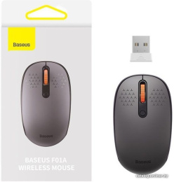 Мышь Baseus B01055502833-00 F01A Wireless Mouse Frosted Gray широкая совместимость с ОС, DPI: 800/1200/1600, материал: ABS