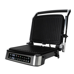 Электрический гриль RAGEX R782-900 с режимом барбекю, 2000 Вт, серебристый