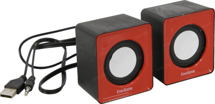 Акустическая система 2.0 ExeGate Disco 140 Red питание USB, 2х3Вт 6Вт RMS , 100-20000Гц, красный, Color Box EX289920RUS