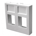 Вставка 45x45 на 2 кейстоуна, белая, LANMASTER LAN-SIP-24R-WH