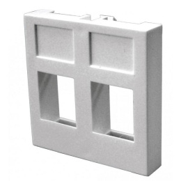 Вставка 45x45 на 2 кейстоуна, белая, LANMASTER LAN-SIP-24R-WH