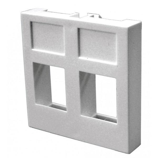 Вставка 45x45 на 2 кейстоуна, белая, LANMASTER LAN-SIP-24R-WH