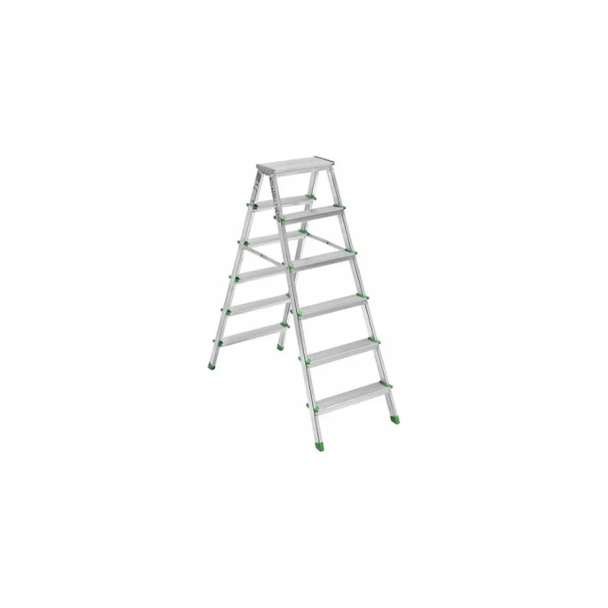 Двусторонняя алюминиевая стремянка Sarayli 6x6 ступеней 18204