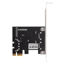 Контроллер ExeGate EXE-342 PCI-E x1 v2.0, 2*USB3.0 ext.+ 1*19pin int. внутренние коннекторы для подключения 2*USB3.0 портов на корпусе , разъем доп.питания, VIA Labs Chipset VL805 EX296209RUS