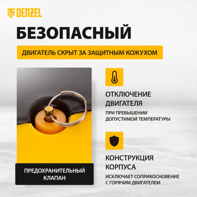 Компрессор поршневой Denzel РС 1/6-180 безмасляный 180л/мин 6л 1100Вт желтый/черный