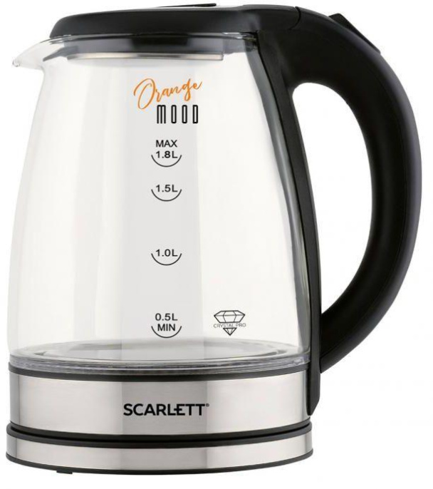 Чайник электрический Scarlett SC-EK27G36, 1.8л, стекло/пластик