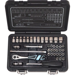 Набор торцевых головок и бит NIKONA с трещотками, 40пр., 1/4", 4-14мм, в пластиковом ящике 09-940