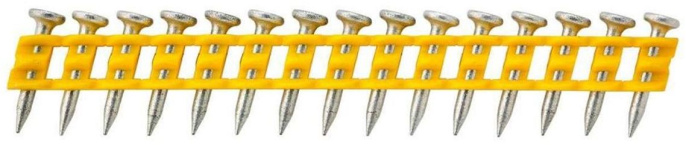 Гвозди DeWalt DCN8901015 длина: 15мм, минимальный диаметр: 2.6мм, максимальный диаметр: 6.3мм, материал обработки: бетон, материал изготовления: сталь, материал покрытия: цинк, количество изделий в упаковке: 1005шт, кассета с гвоздями