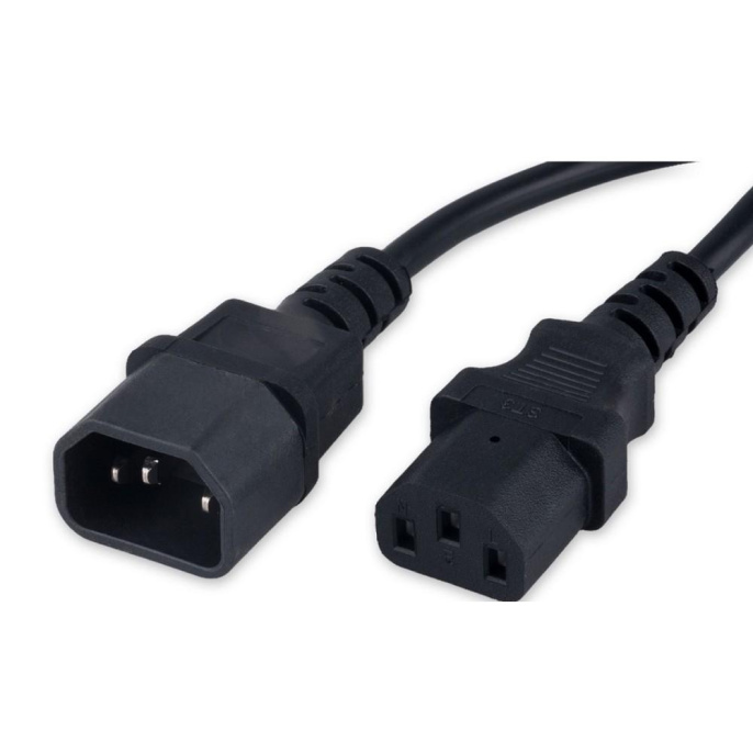 Гарнизон Кабель питания C13-C14, 3x0.5мм2, 6А, CCA, с заземлением, 1.8м, черный, пакет GPC-189-0.5-1.8M