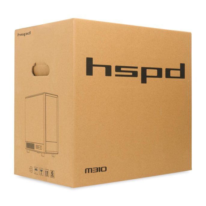Корпус HSPD M310, Mesh Mini-tower, White, TG, 0.4 SPCC, 3x120mm ARGB mATX, mITX 180/280/160mm 1x2.5", 1x3.5", 4xPCI 2xUSB-A 3.0 452x277x418mm M310-TGWH-ARGB