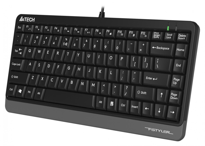 Клавиатура A4TECH Fstyler FKS11, USB, мембранная,  черный/серый [fks11 grey]