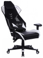 Кресло игровое Cactus CS-CHR-090BLW, экокожа/сетка, до 120кг, регулируемые 2D подлокотники,  черный/белый
