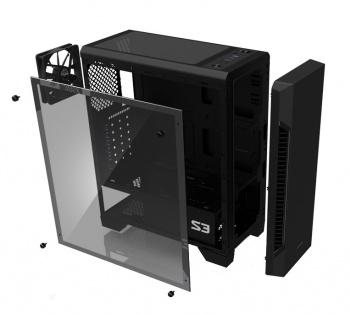 Корпус ATX Zalman S3, Midi-Tower, без БП, черный [s3 black]