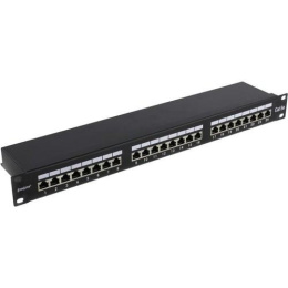 Патч-панель ExeGate EPP3-19-24-8P8C-C5e-SH-110D 19", STP, 24 port, cat.5e, полное экранирование, KRONE&110 dual IDC , 1U, RoHS, с кабельным органайзером, Black, RTL EX281083RUS