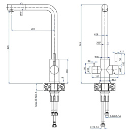 Смеситель GRANFEST GRANFEST QUARZ Смеситель для кухни, Г-образный, кран под фильтрованную воду, белый GF-Z-5421 white