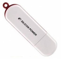 Флешка USB Silicon Power LuxMini 320 16ГБ, USB2.0, белый [sp016gbuf2320v1w]