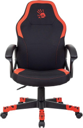 Кресло игровое A4TECH Bloody GC-190, на колесиках, текстиль/эко.кожа, черный/красный