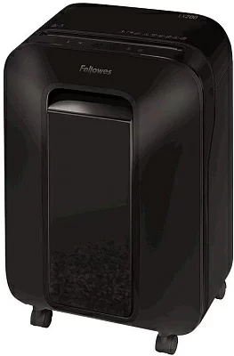 Шредер Fellowes PowerShred LX200 черный (секр.P-4) перекрестный 12лист. 22лтр. скрепки скобы пл.карты