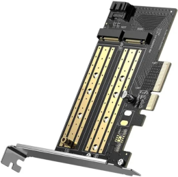 Плата расширения UGREEN CM302-70504, вход: M.2 M-Key, M.2 B-Key NVME , Выход: PCI-E 3.0X4, 7pin SATA, Характеристики SSD: 2230/2242/2260/2280 Твердотельный накопитель M.2 NVME/SATA , Передача данных: до 32 Гбит/с PCI-E ； до 6 Гбит/с SATA