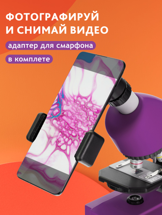 Микроскоп Bresser Junior 40x-640x, фиолетовый