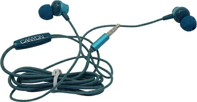 Наушники с микрофоном CANYON CNS-CEP3BG Blue-Green (шнур 1.2м)