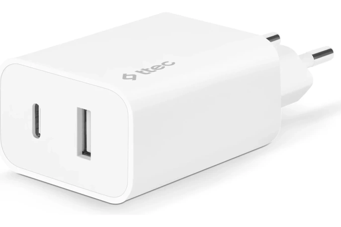 Сетевое зарядное устройство TTEC SmartCharger Duo 30WPD Travel Charger USB-C+USB-A - White 2SCS24B