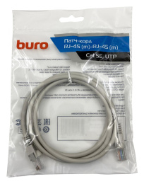 Патч-корд Buro UTP-5E-1.5M-G UTP 4 пары cat.5E CCA molded 1.5м серый RJ-45 m -RJ-45 m