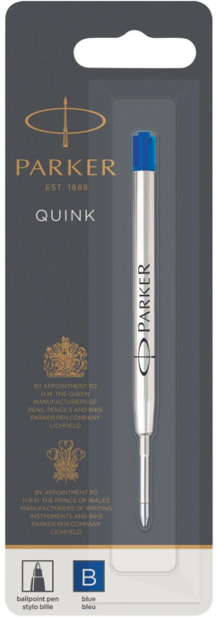 Стержень шариковый Parker QuinkFlow Z08 широкий (B) 1.2мм цвет чернил: синий, блистер [1950365]