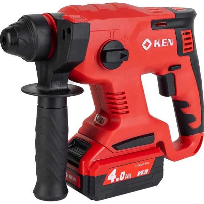 Перфоратор KEN BL2120-40C (20V 4.0AhВ) с регулировкой оборотов, 3-22 мм, 0-1400об/мин 115.413.9405