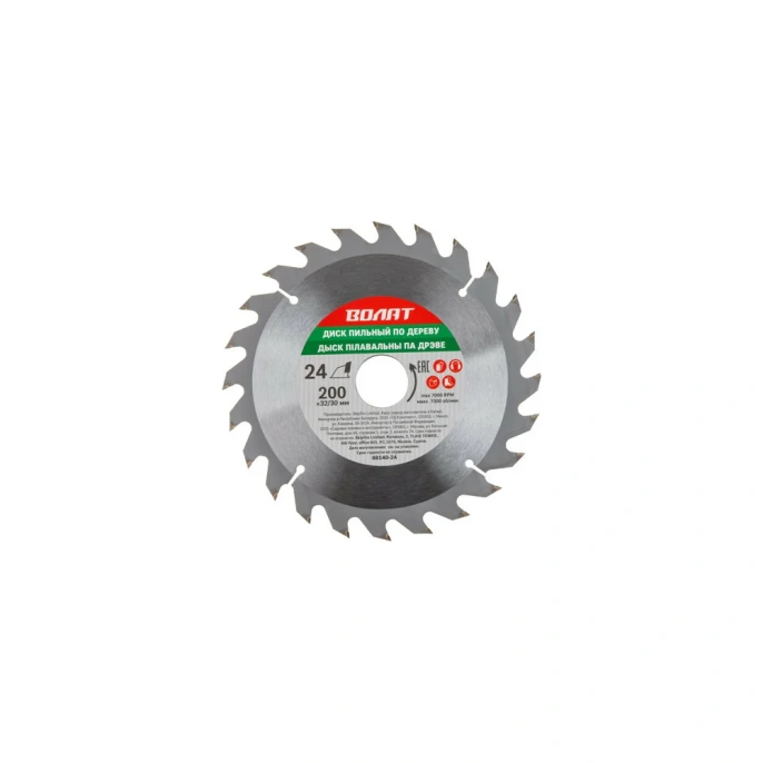 Диск пильный по дереву 200x32/30 мм, Z24 ВОЛАТ 88140-24