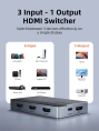Переключатель CABLETIME CP35G (CT-HS4K3-AG) 3-в-1, HDMI 2.1, 4K@60 Гц, космический серый