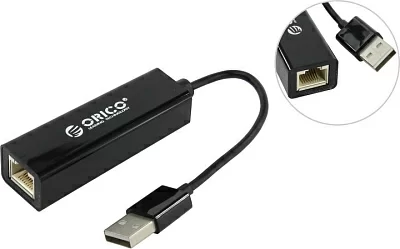Сетевой адаптер ORICO-UTJ-U2-BK, USB 2.0 на RJ-45, Черный
