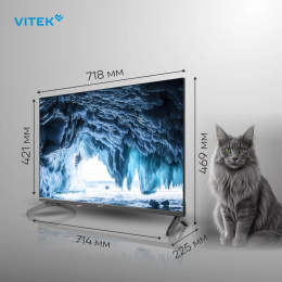 Телевизор LED Vitek 32" VT-32HBS310 Google TV Frameless черный HD 60Hz DVB-T DVB-T2 DVB-C DVB-S DVB-S2 USB WiFi Smart TV