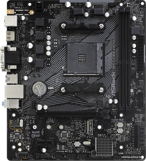 Материнская плата ASRock B550M-HDV Soc-AM4 B550 PCI-Ex16 PCI-Ex1 M.2 1GbE LAN RAID 0/1/10 2xDDR4 4733+MHz VGA+DVI-D+HDMI mATX RTL
